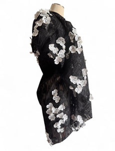 Anne Fontaine | Black & White Tulle Blazer/Cape