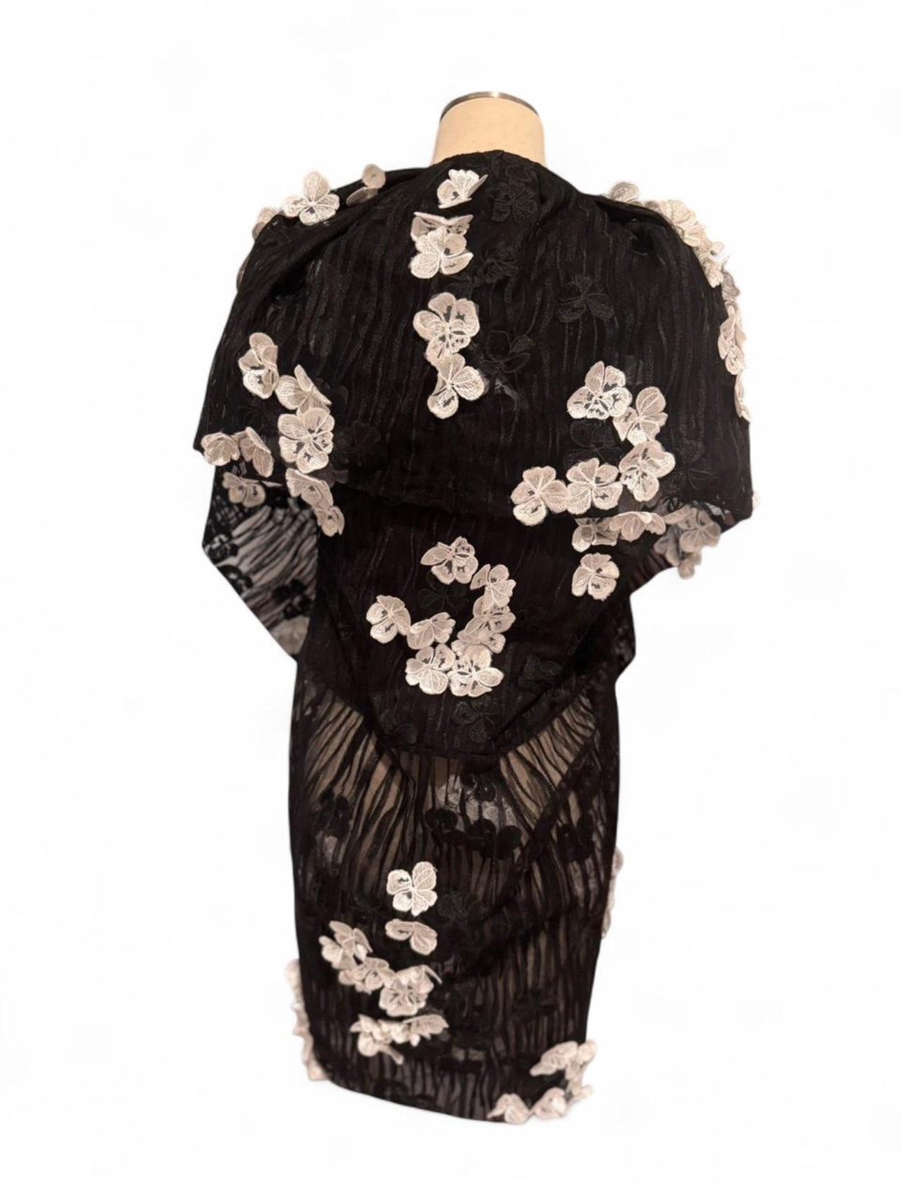 Anne Fontaine | Black & White Tulle Blazer/Cape