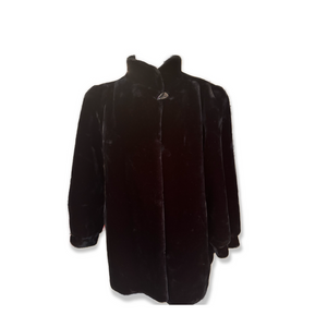 Black Grandazia Soft Velvety Faux Fur Coat