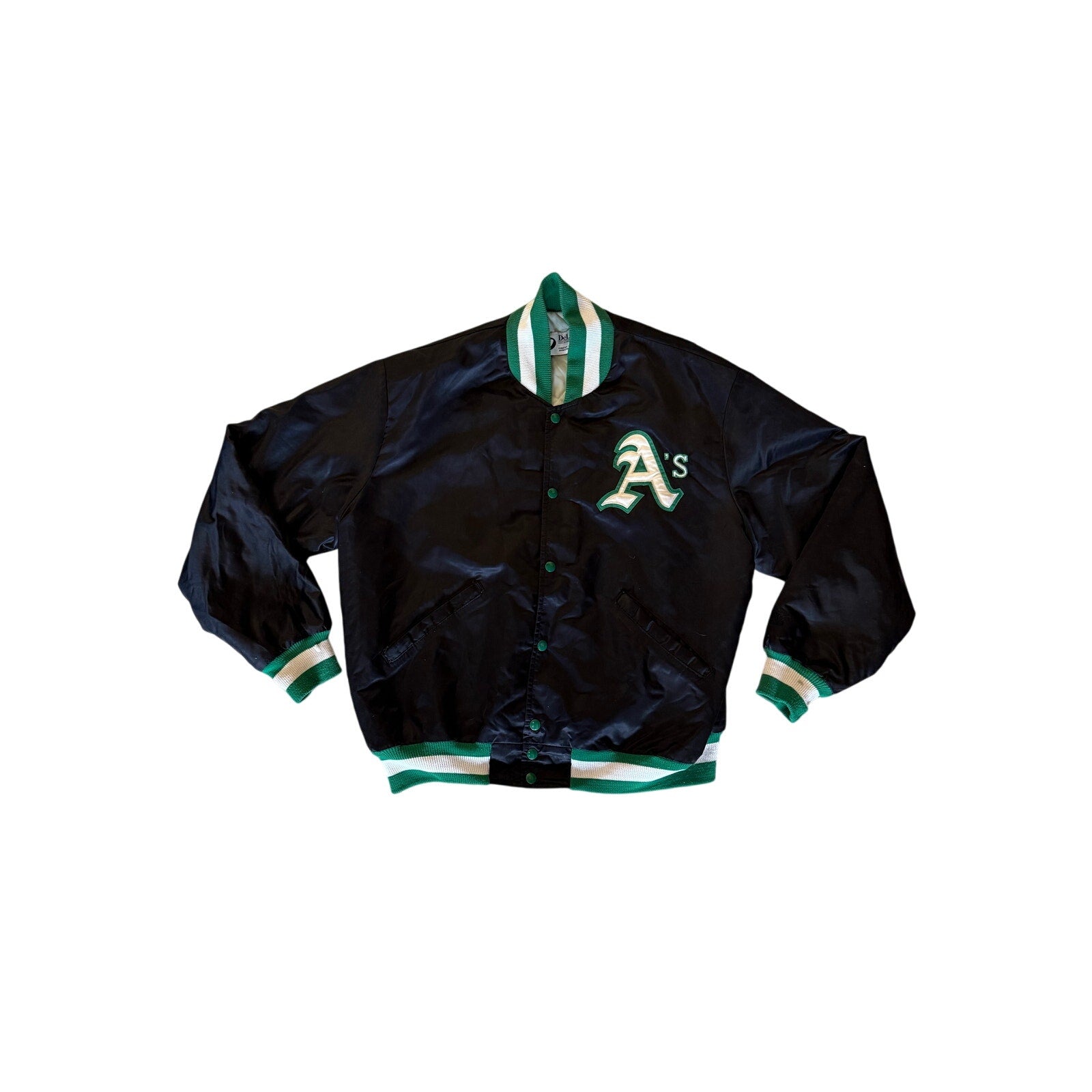Oakland A's DeLong Satin Button-Up Bomber