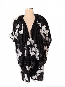 Anne Fontaine | Black & White Tulle Blazer/Cape