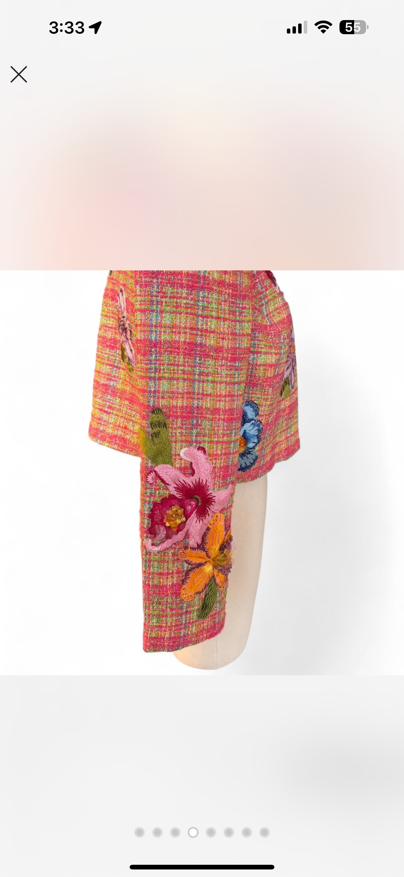 Embroidered Floral Check Jacket |Carolina Herrera