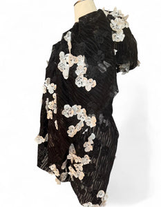 Anne Fontaine | Black & White Tulle Blazer/Cape