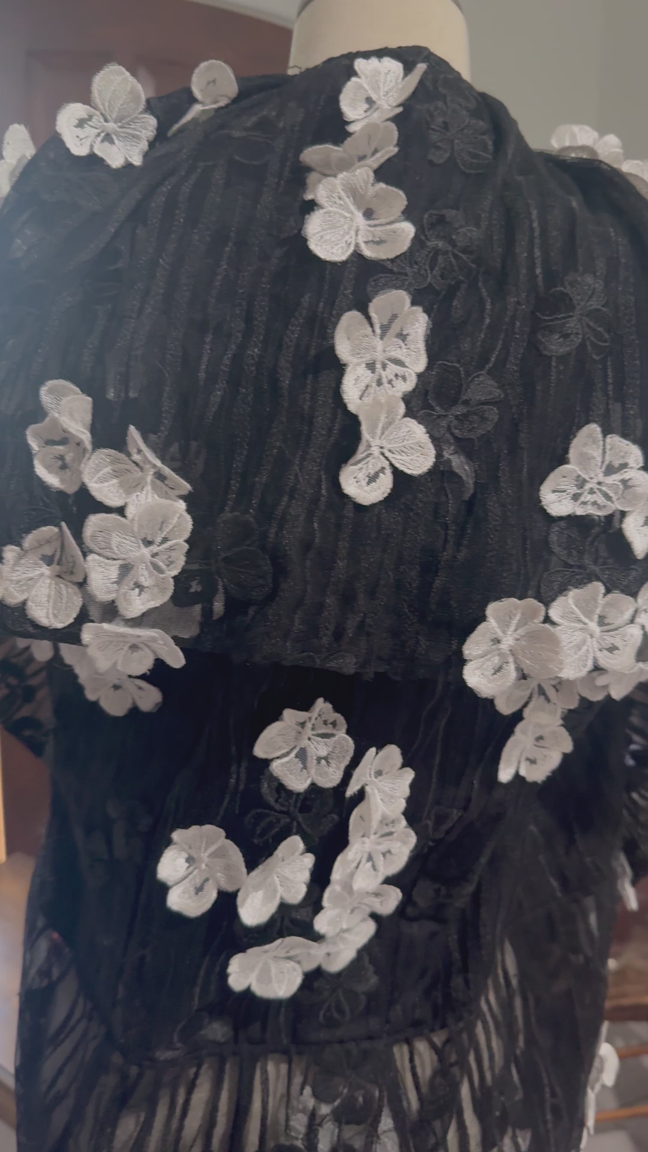 Anne Fontaine | Black & White Tulle Blazer/Cape
